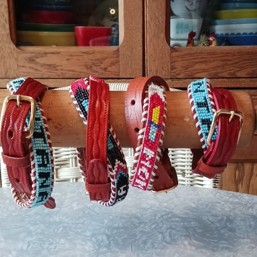 4 Child size beaded western belts~ Montana!